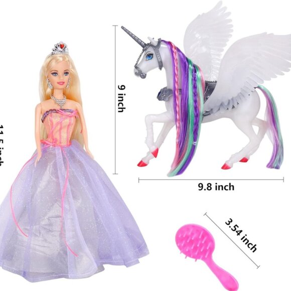 COLOR CHANGING UNICORN & PRINCESS DOLL SET - Picture 4 of 4
